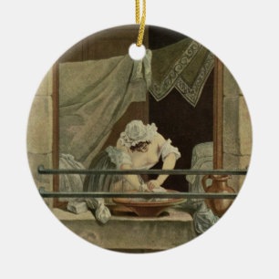 The Washerwoman, engraved by J. Laurent Julien (c1 Ceramic Ornament