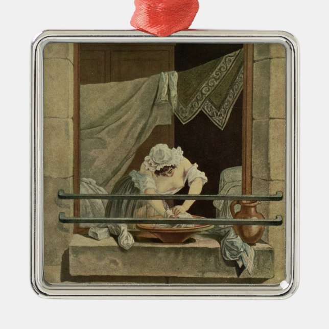 The Washerwoman, engraved by J. Laurent Julien (c1 Metal Ornament (Front)