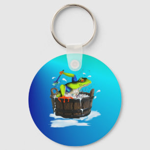The Washing Frog Keychain