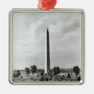The Washington Monument and Surroundings Metal Ornament