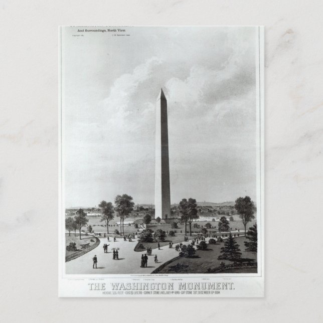 The Washington Monument and Surroundings Postcard (Front)