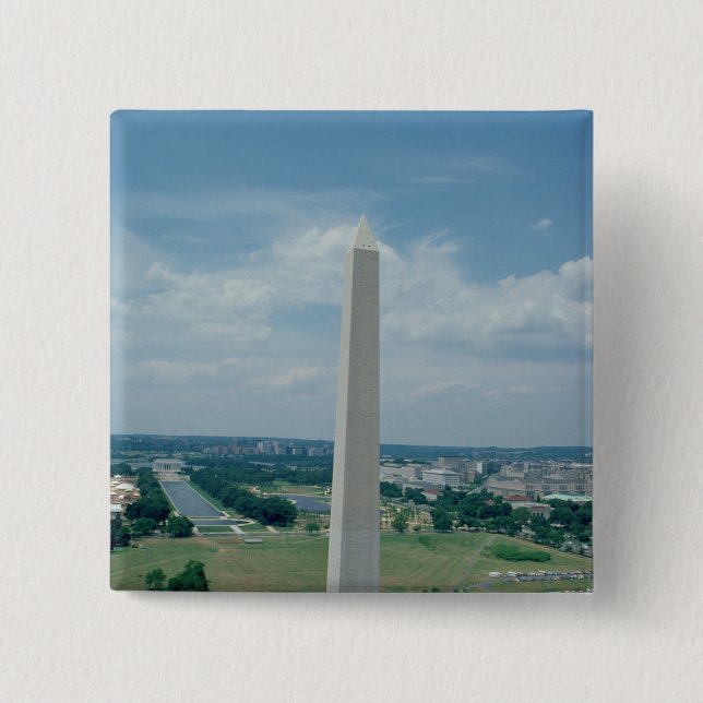 The Washington Monument, built 1848-85 2 Inch Square Button (Front)