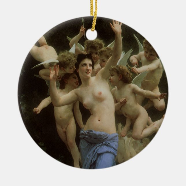 The Wasp's Nest by William Adolphe Bouguereau Ceramic Ornament (Front)
