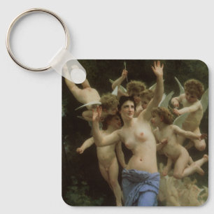 The Wasp's Nest by William Adolphe Bouguereau Keychain