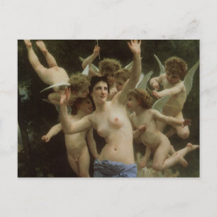 The Wasp's Nest by William Adolphe Bouguereau Postcard