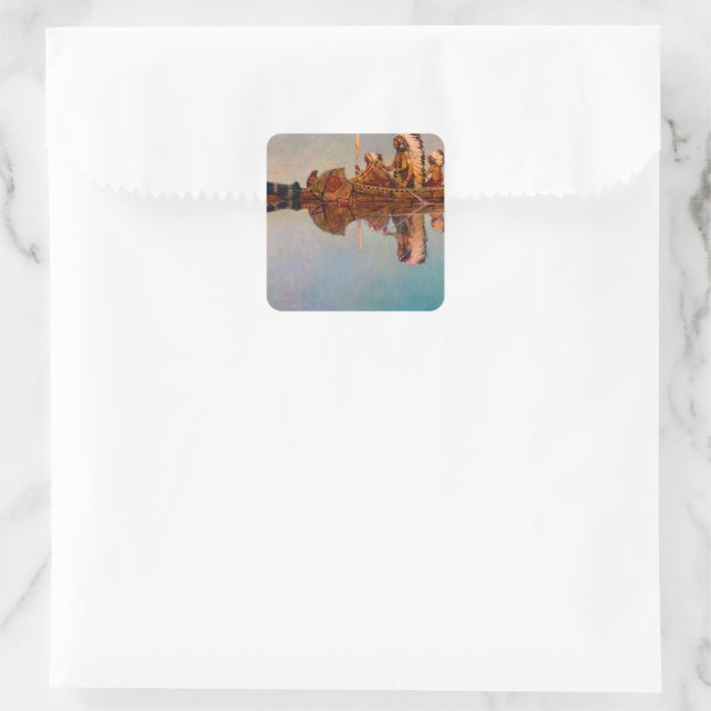 The Water Burial by Newell Convers Wyeth Square Sticker (Bag)