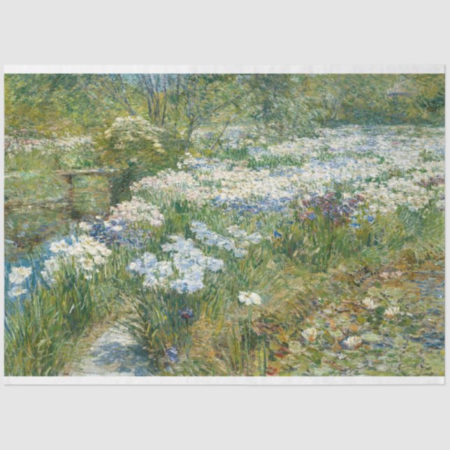 The Water Garden (by Childe Hassam) Tissue Paper (Front)