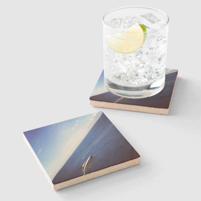 "The water is rising" Sandstone Stone Coaster (Side)
