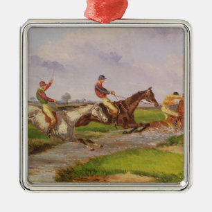 The Water Jump: the Autumn Steeplechase at Ballara Metal Ornament