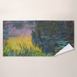 The Water Lilies - Setting Sun, Claude Monet, 1916 Bath Towel