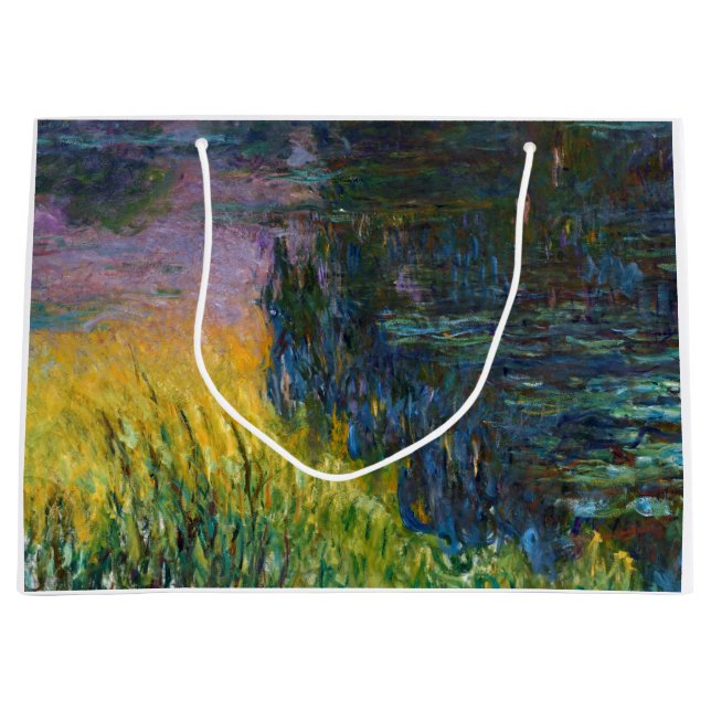 The Water Lilies - Setting Sun, Claude Monet, 1916 Large Gift Bag (Front)