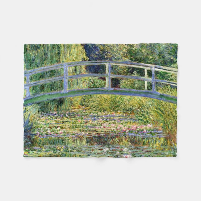 The Water-Lily Pond by Monet Fine Art Fleece Blanket (Front (Horizontal))
