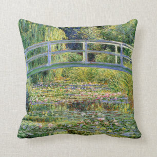 The Water-Lily Pond by Monet Fine Art Throw Pillow