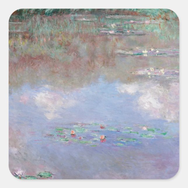 The Water Lily Pond (Clouds) (1903) Claude Monet Square Sticker (Front)