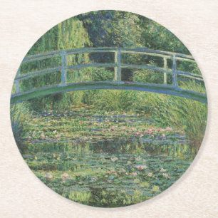 The Water-Lily Pond, Landscape Oil Painting, Monet Round Paper Coaster