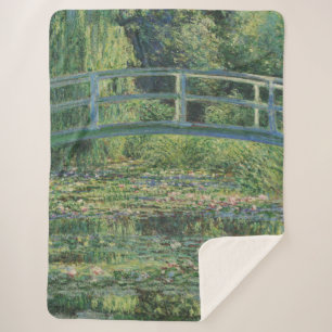 The Water-Lily Pond, Landscape Oil Painting, Monet Sherpa Blanket