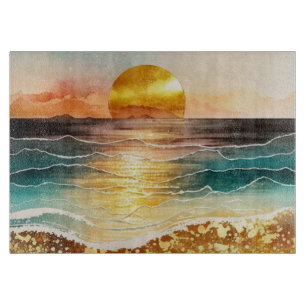 The Watercolor Beach Series Design 3 Cutting Board