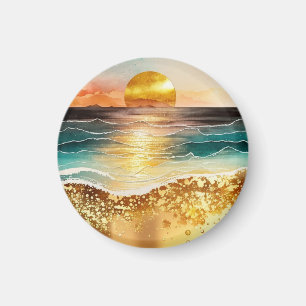 The Watercolor Beach Series Design 3 Magnet