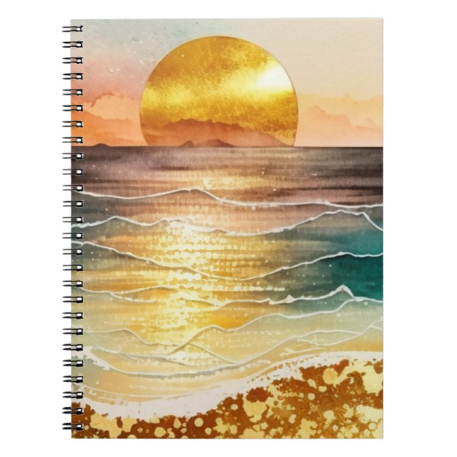 The Watercolor Beach Series Design 3 Notebook (Front)