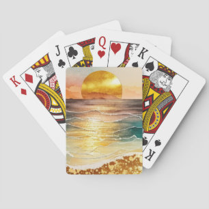 The Watercolor Beach Series Design 3 Playing Cards