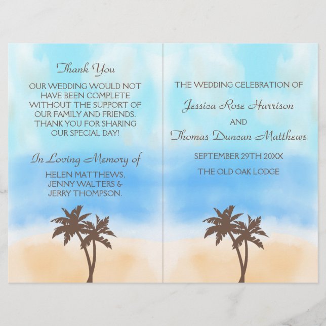 The Watercolor Beach Wedding Collection (Front)