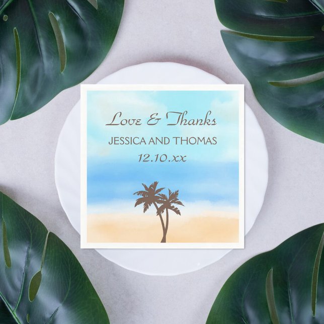 The Watercolor Beach Wedding Collection Napkin (Creator Uploaded)