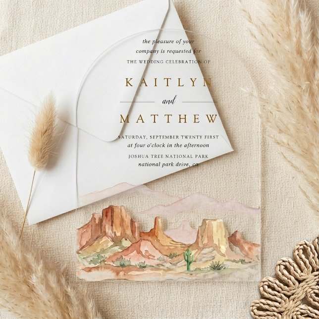 The Watercolor Desert Range Wedding Suite -  Acrylic Invitations (Creator Uploaded)