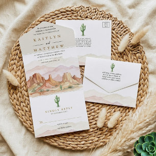 The Watercolor Desert Range Wedding Suite - All In One Invitation