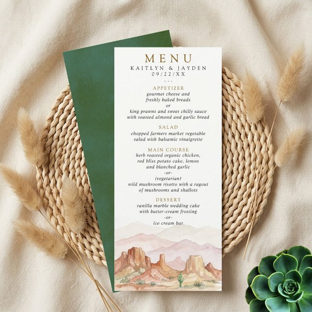 The Watercolor Desert Range Wedding Suite - Menu (Creator Uploaded)