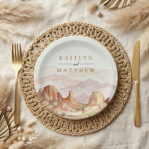 The Watercolor Desert Range Wedding Suite - Paper Plate