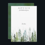 The Watercolor Pine Tree Forest Wedding Collection Advice Card<br><div class="desc">Celebrate in style with these modern and trendy advice cards. The simple yet stylish design will allow your guests to write a note of advice for you to keep and read over in years to come. The wording is easy to personalize so these cards can quickly be transformed into advice...</div>