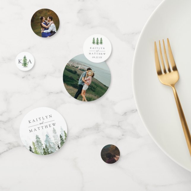 The Watercolor Pine Tree Forest Wedding Collection Confetti (Group)