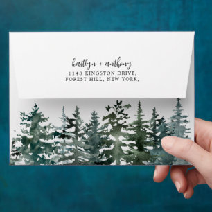 The Watercolor Pine Tree Forest Wedding Collection Envelope