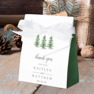 The Watercolor Pine Tree Forest Wedding Collection Favor Box