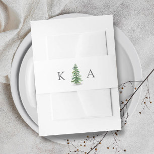 The Watercolor Pine Tree Forest Wedding Collection Invitation Belly Band