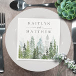 The Watercolor Pine Tree Forest Wedding Collection Napkin<br><div class="desc">Celebrate in style with these modern and trendy wedding napkins. Easily personalize the design to make these napkins totally unique for your special day.</div>