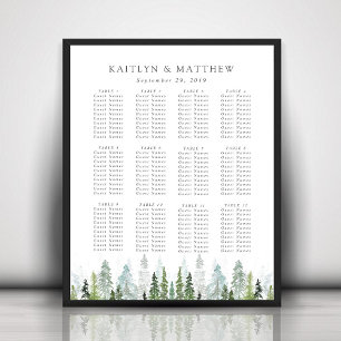 The Watercolor Pine Tree Forest Wedding Collection Poster