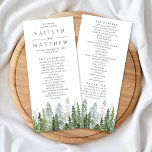 The Watercolor Pine Tree Forest Wedding Collection Program<br><div class="desc">Celebrate in style with these stylish and very trendy wedding programs. This design is easy to personalize with your special event wording and your guests will be thrilled when they see these fabulous programs.</div>