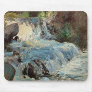 The Waterfall by Twachtman, Vintage Impressionism Mouse Pad