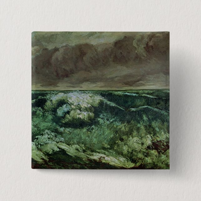 The Wave, after 1870 2 Inch Square Button (Front)