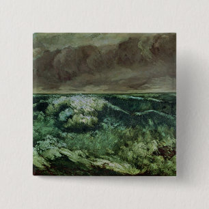 The Wave, after 1870 2 Inch Square Button