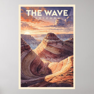 The Wave Arizona Vintage Travel Poster