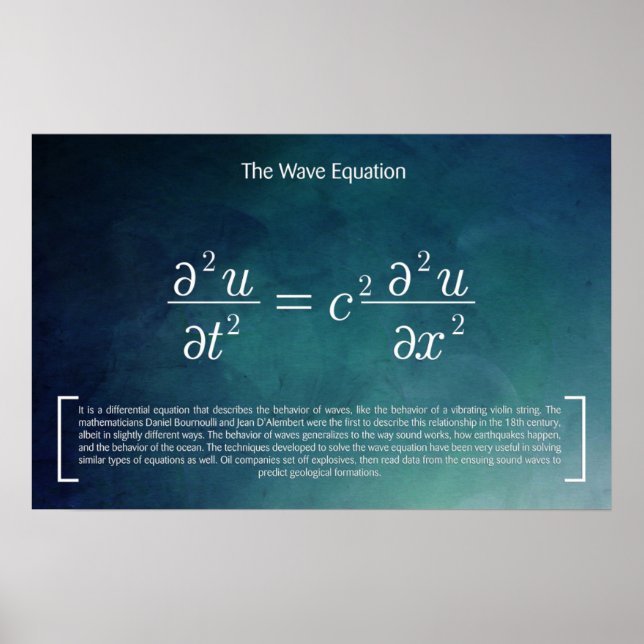 The Wave Equation - Math Poster (Front)