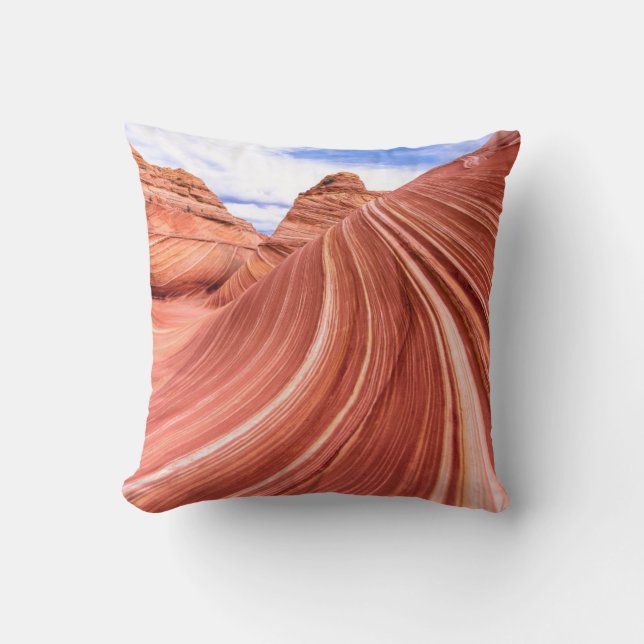 The Wave Sandstone Rock Formation Throw Pillow (Front)