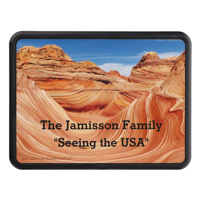 "The Wave" Southwest Landscape Photo Trailer Trailer Hitch Cover (Front)