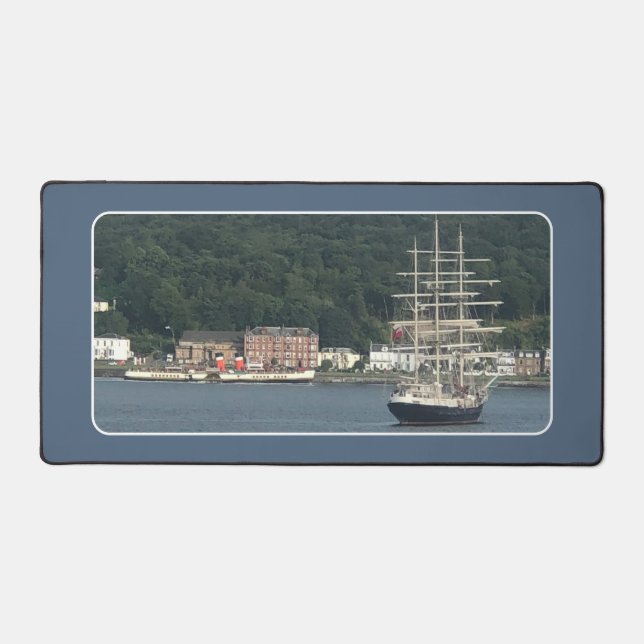 The Waverley Paddle Steamer and Tall Ship Desk Mat (Front)