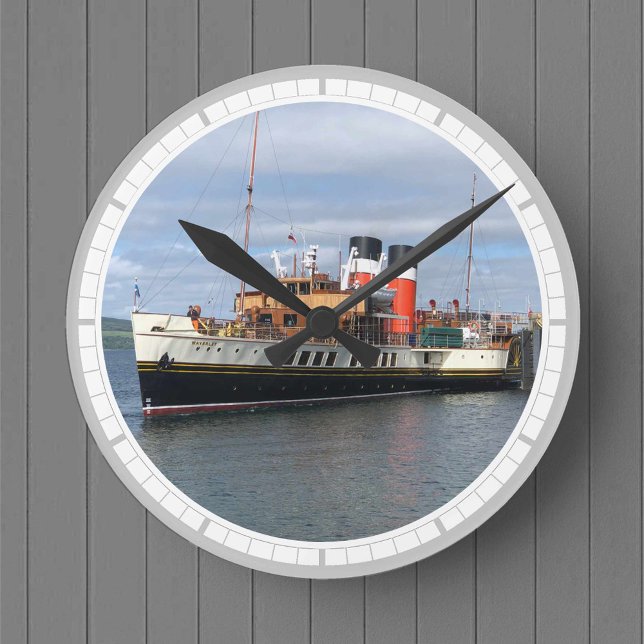 The Waverley Paddle Steamer, Rothesay, Scotland Round Clock (Creator Uploaded)