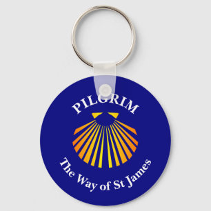 The Way of St James pilgrims  Button Keychain