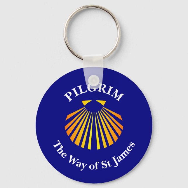 The Way of St James pilgrims  Button Keychain (Front)