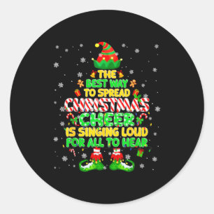 The Way To Spread Christmas Elf Xmas Boys Mens Kid Classic Round Sticker